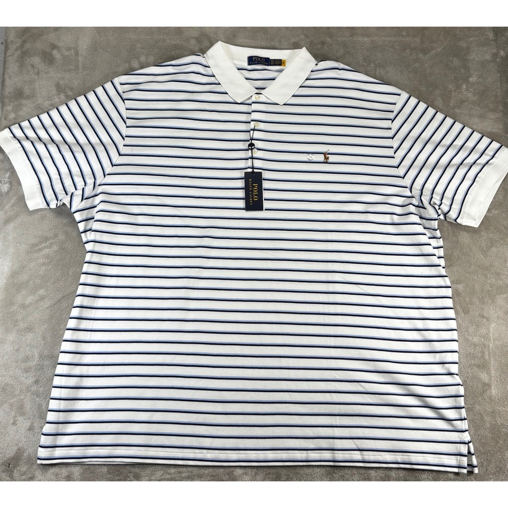 NEW Polo Ralph Lauren Polo Shirt Mens 5XB Striped Short Sleeve Big & Tall